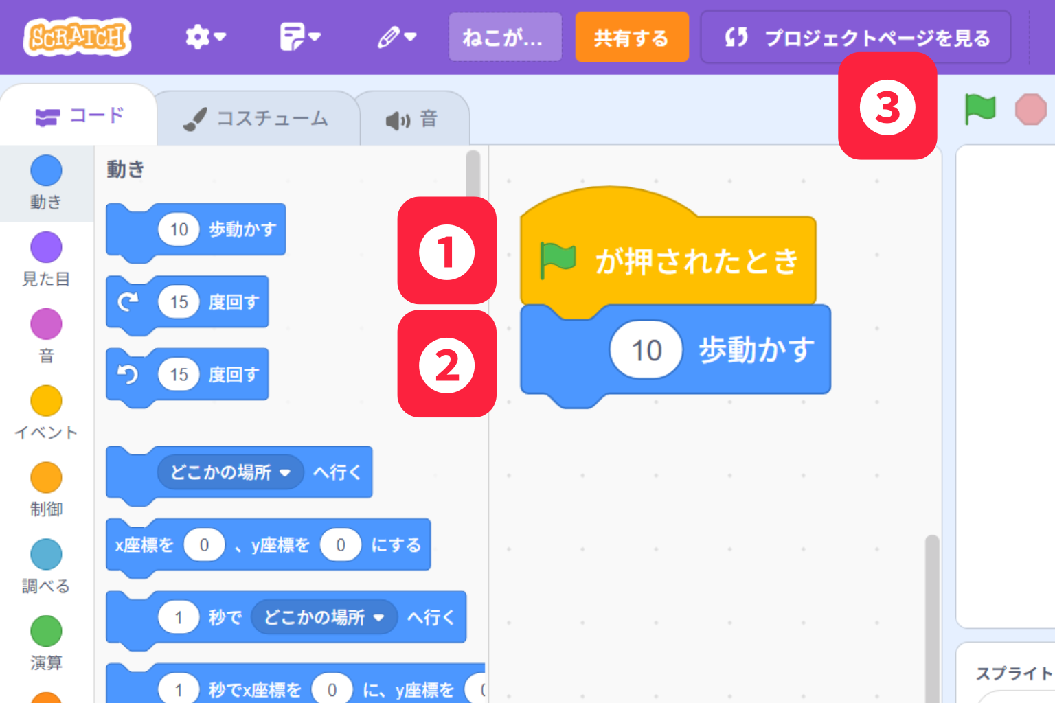 ねこが歩くプログラム